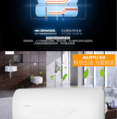 奧普(AUPU) DSZF-E2 40L電熱水器 雙膽速熱，纖薄設計，高效制熱